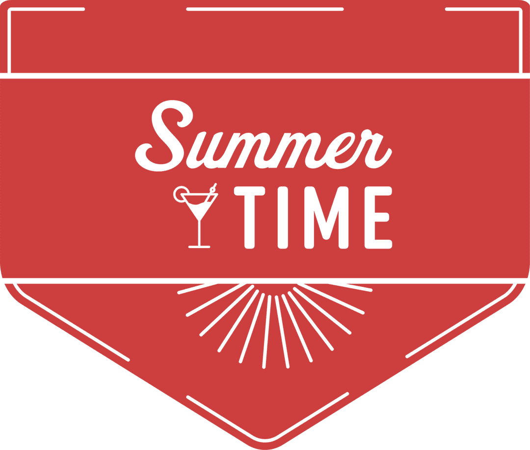 Red Badge Inscribed with Summer Time on Transparent Background