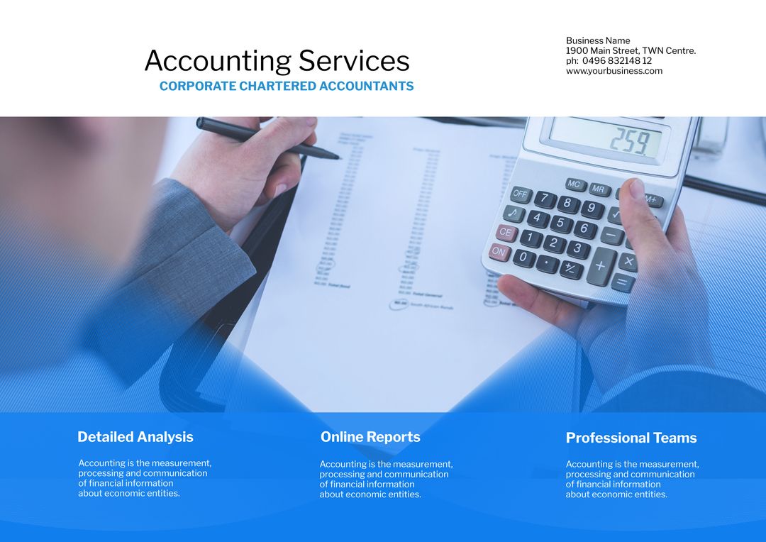 Corporate Accounting Services Flyer with Precision Calculations - Download Free Stock Templates Pikwizard.com