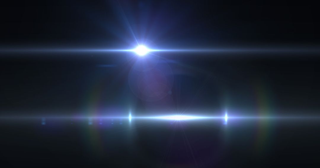 Bright Lens Flare With Dramatic Light Effect on Dark Background