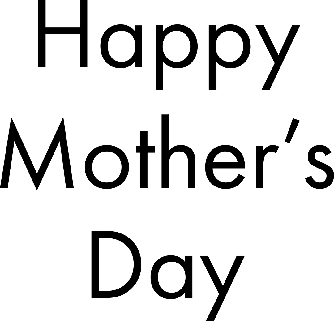 Mother's Day Transparent Text Design