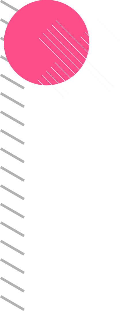 Modern Transparent Pink Circle with Diagonal Stripes