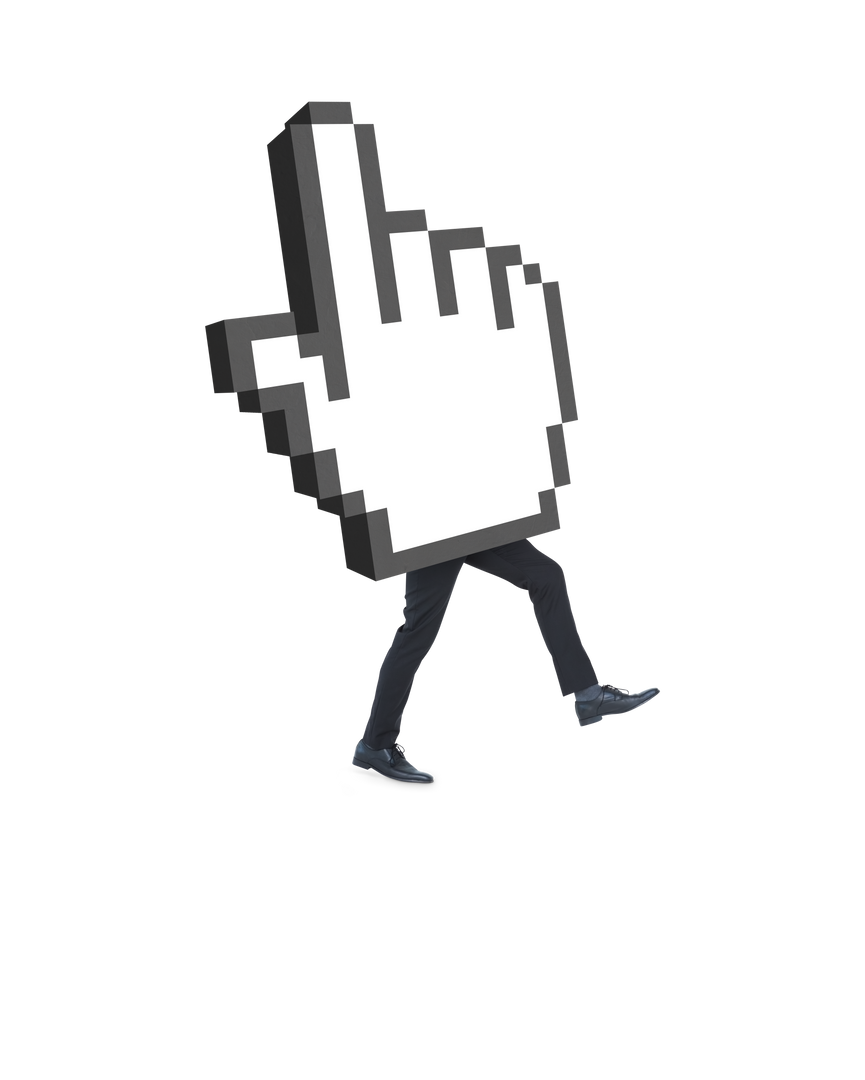 Digital Hand Cursor with Businessman's Legs on Transparent Background - Download Free Stock Images Pikwizard.com