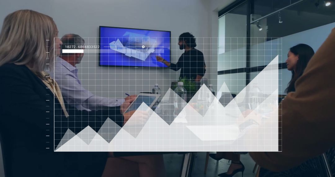 Business Team Analyzing Data Projections and Charts