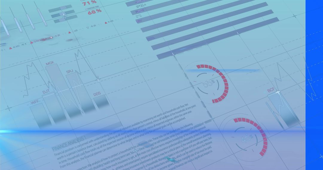 Digital Data Visualization with Abstract Blue Light Trails