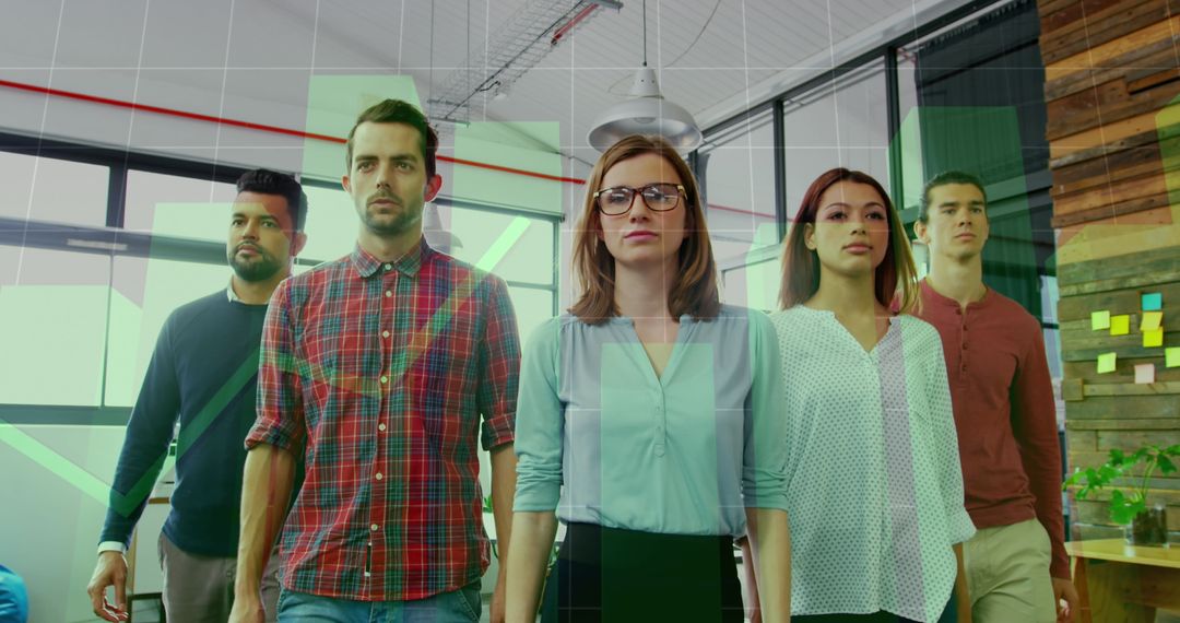 Confident Business Team Visualizing Success in Modern Office