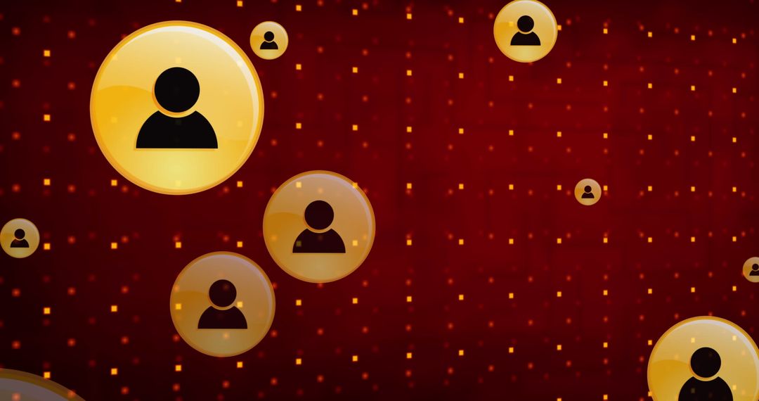 Abstract User Icon Network on Red Technology Background