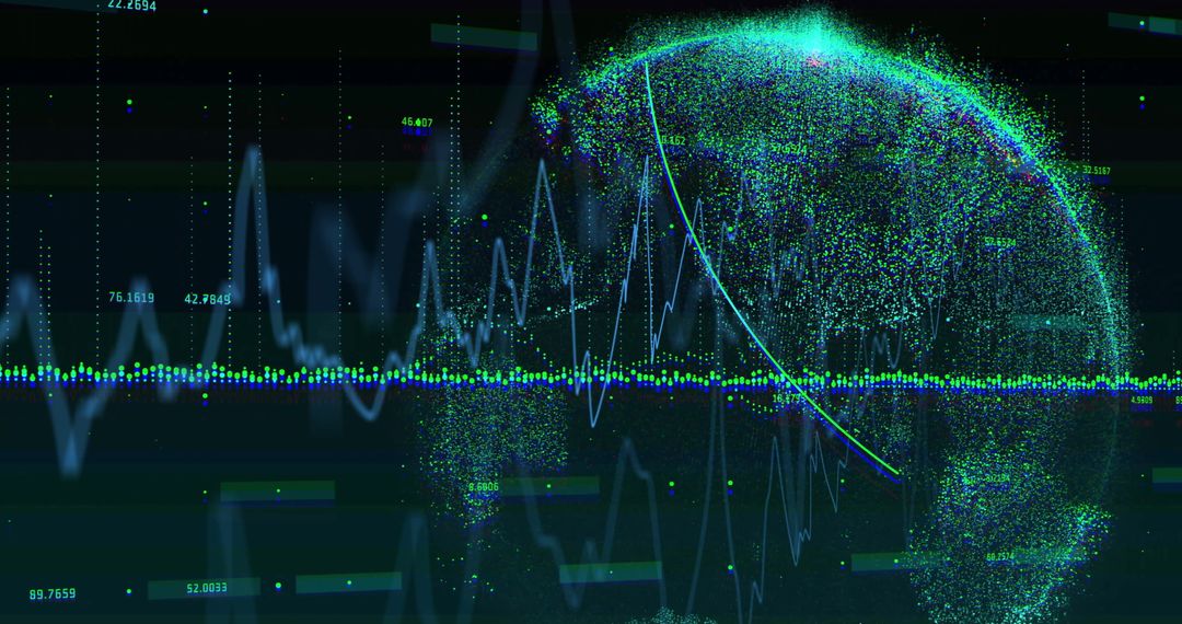 Futuristic Digital World Data Visualization with Globe