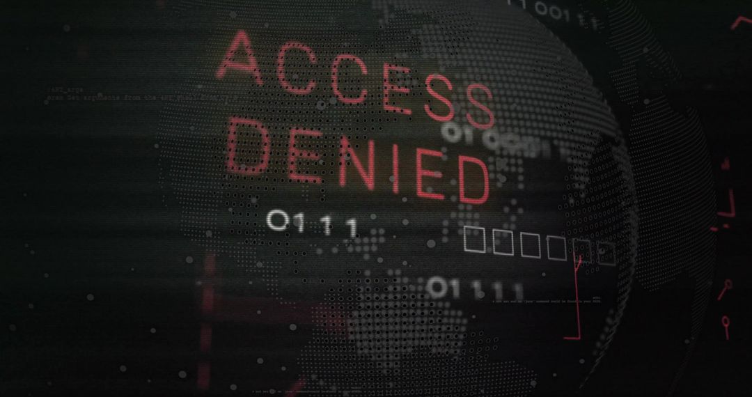 Access Denied Text on Digital Security Interface Screen
