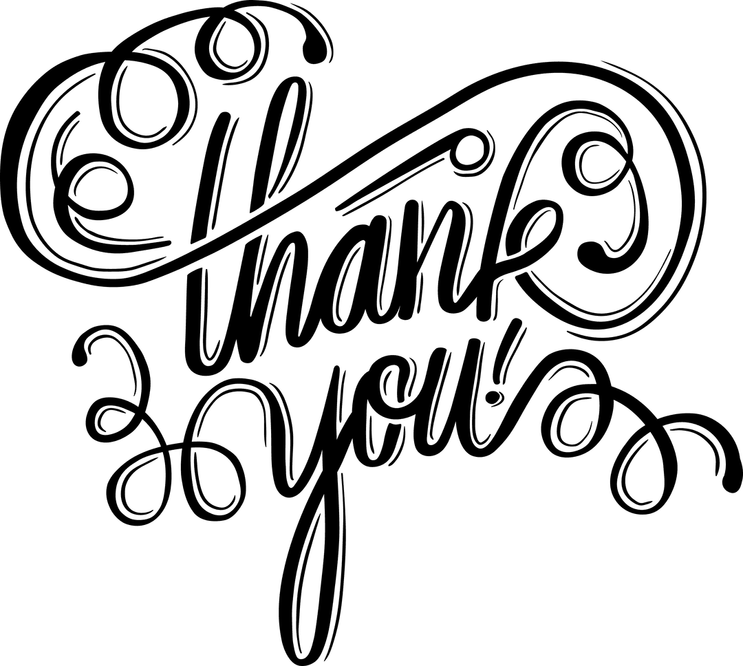 Thank You Text on Transparent Background