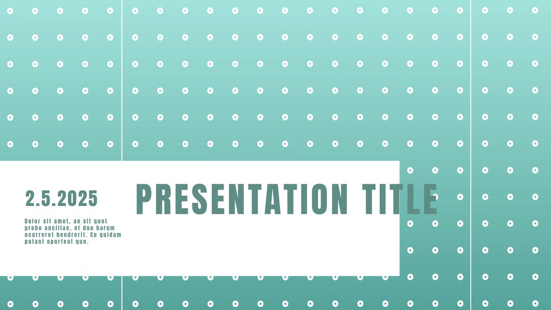 Modern Minimalist Presentation Template with Teal Dots - Download Free Stock Templates Pikwizard.com