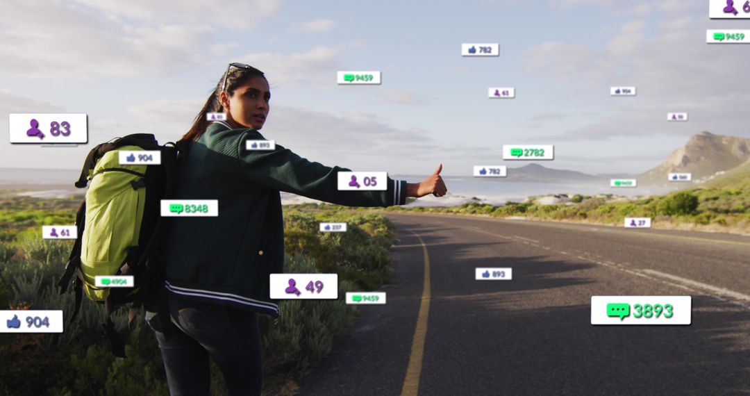 Hitchhiking Adventure with Social Media Integration