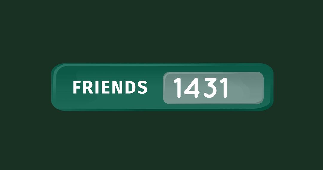 Digital Counter Showing Number of Friends on Green Background
