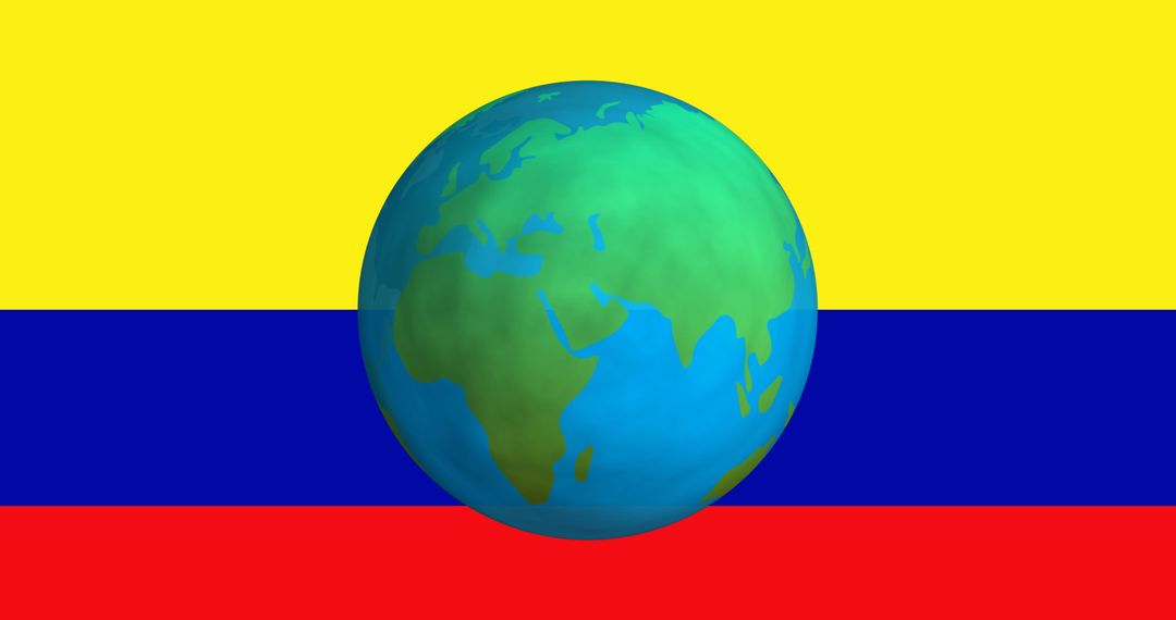 Spinning Globe on Colombia Flag Symbolizing Global Connection