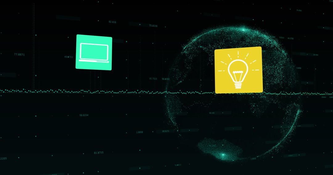 Global Business Technology with Data Interface Icons