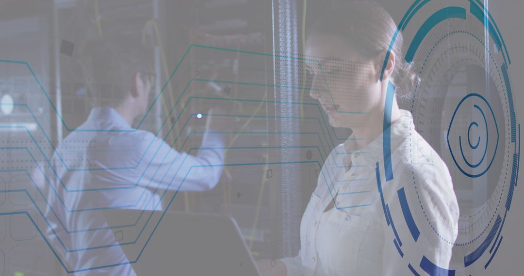 Engineers Implementing Cybersecurity in Data Center