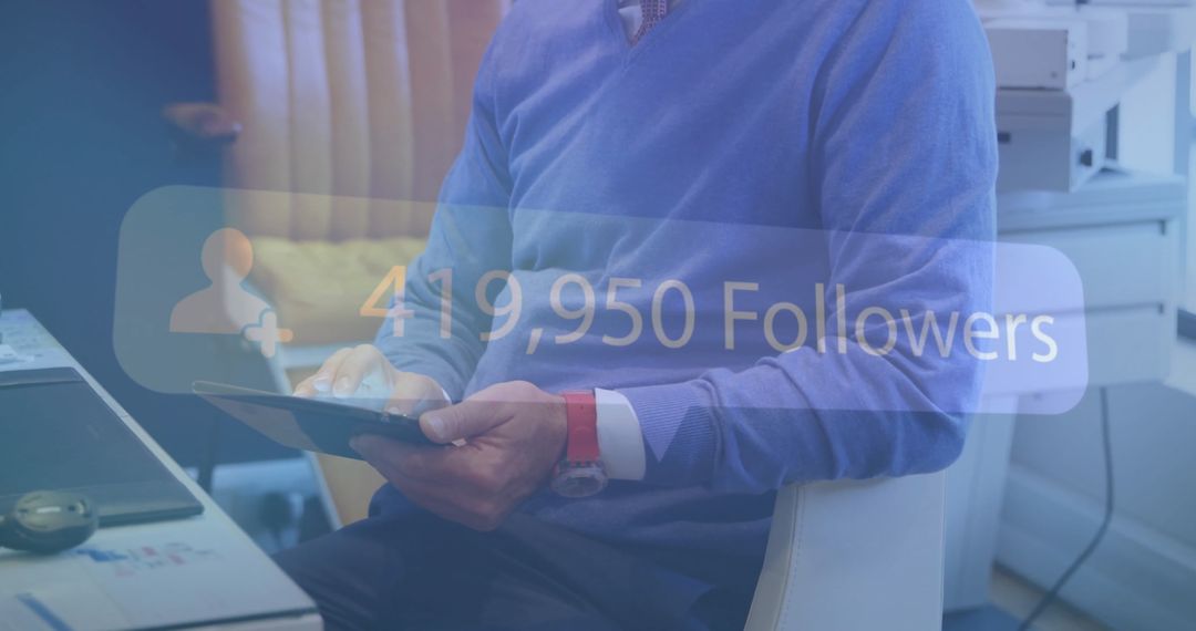 Digital Growth with Tablet Usage in Modern Office