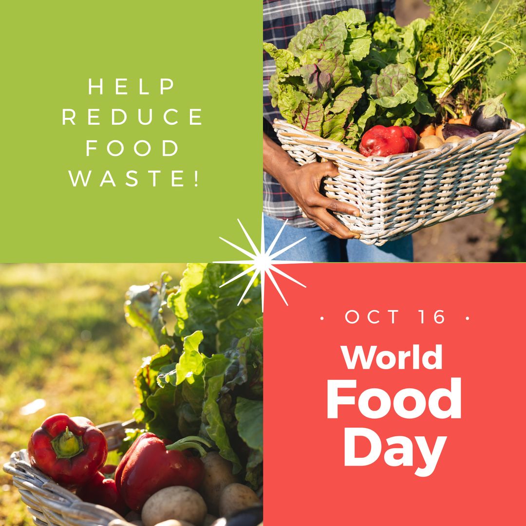 World Food Day Campaign with Fresh Vegetables and Positive Message