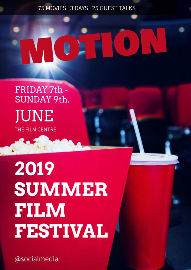 Summer Film Festival 2019 Cinema Experience Invitation - Download Free Stock Templates Pikwizard.com