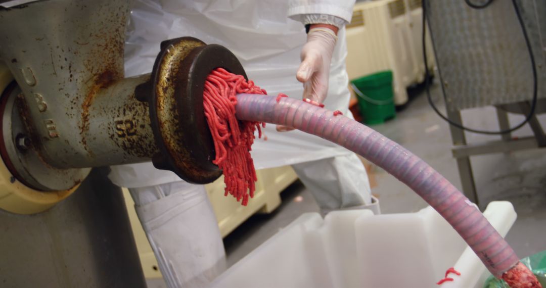 Butcher Making Fresh Ground Meat with Machine - Free Images, Stock Photos and Pictures on Pikwizard.com