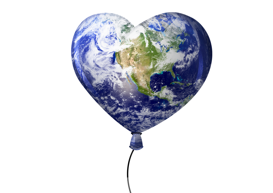 Heart Shaped Earth Balloon on Transparent Background - Download Free Stock Images Pikwizard.com