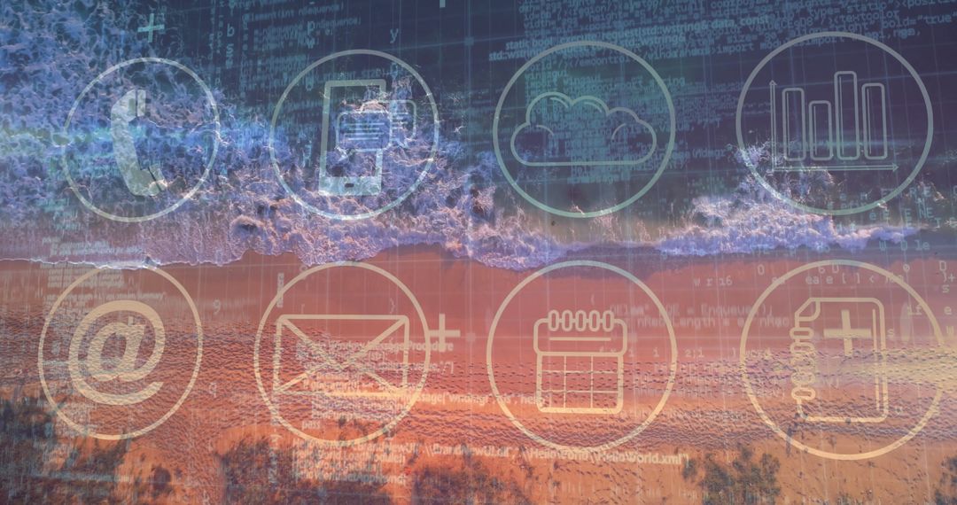 Abstract Cybersecurity Interface at Scenic Shoreline