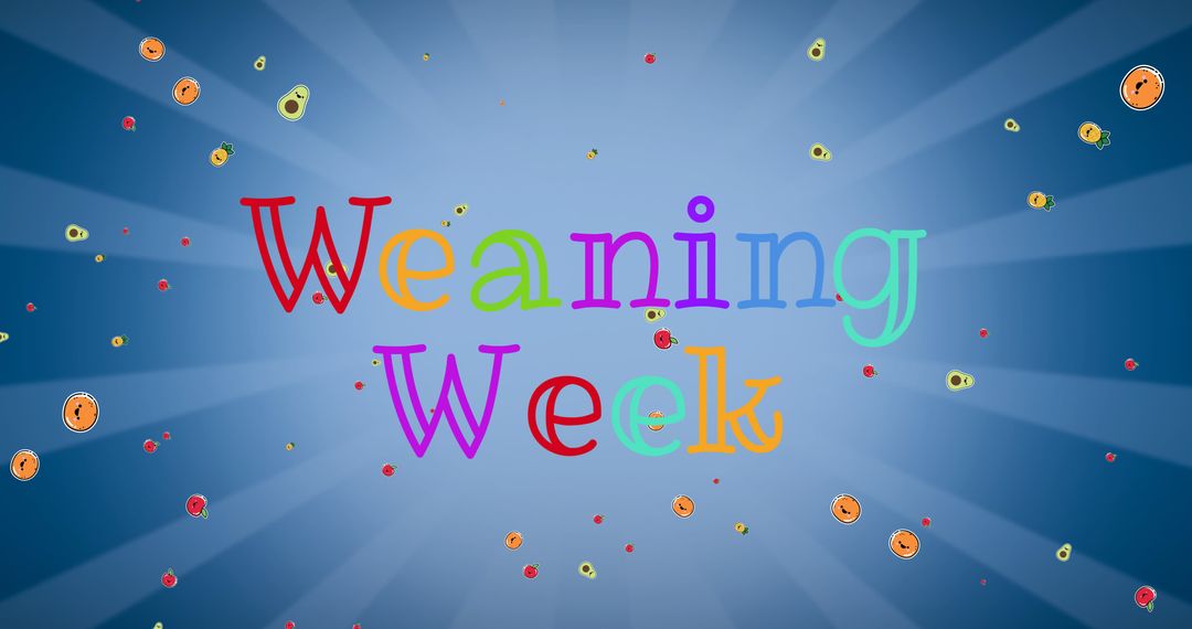 Colorful Weaning Week Celebration with Floating Fruits