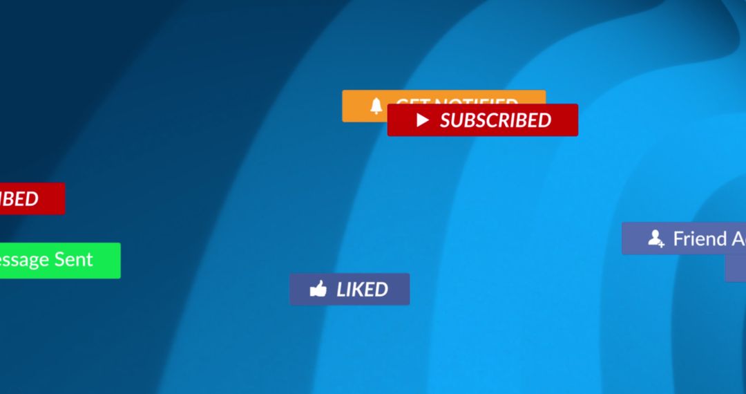 Colorful Social Media Notifications on Patterned Background