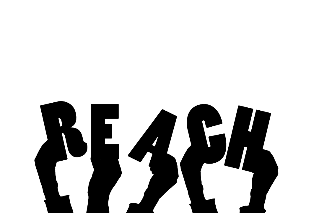 Transparent Illustration of Hands with Reach Text Concept