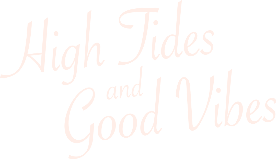 High Tides and Good Vibes Cursive Text on Transparent Background
