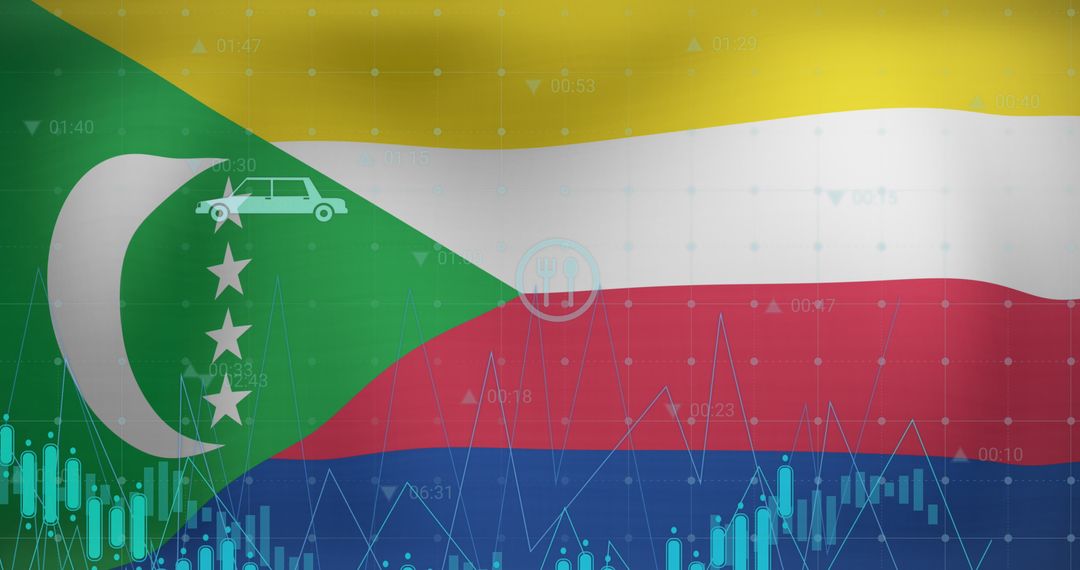Data Analytics Overlaying Comoros National Flag