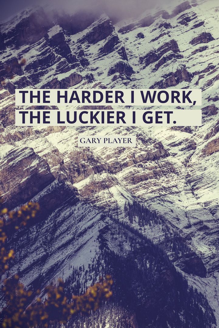 Snowy Mountain Range with Inspirational Quote on Perseverance - Download Free Stock Templates Pikwizard.com