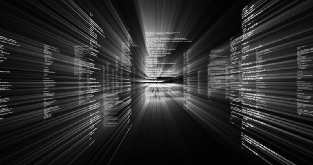 Futuristic Data Streams and Digital Information Display