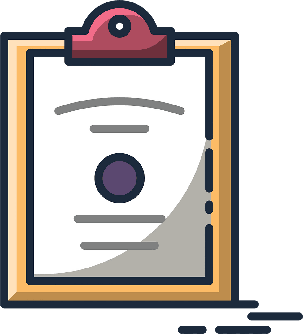 Colorful Clipboard Icon on Transparent Background for Business Planning