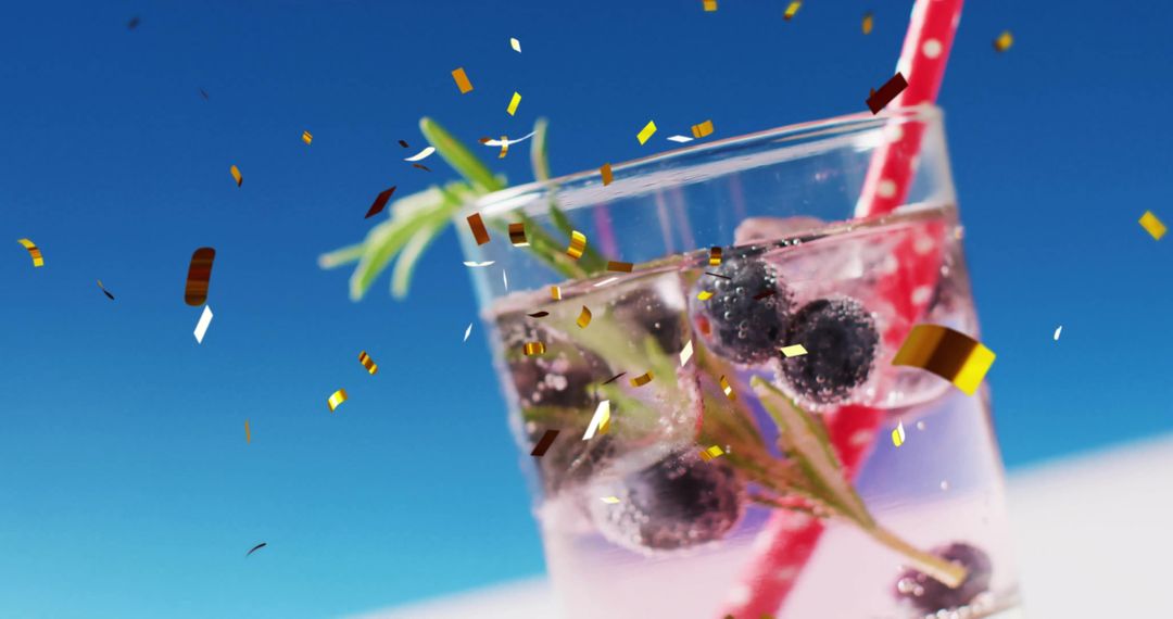 Vibrant Celebration with Refreshing Blueberry Cocktail - Free Images, Stock Photos and Pictures on Pikwizard.com