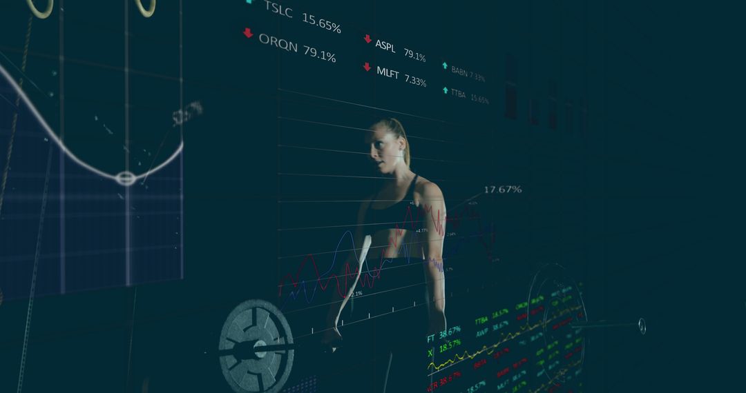 Female Athlete Analyzing Performance and Stock Market - Free Images, Stock Photos and Pictures on Pikwizard.com