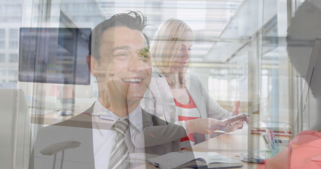 Blurred Business Professionals in Modern Office Environment