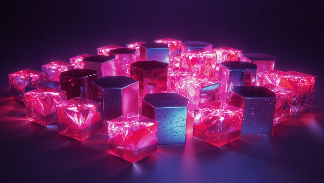 Luminescent Cubes Illuminating Dark Studio Environment