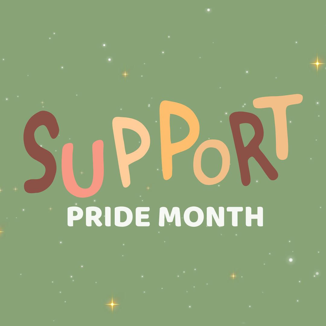 Celebratory Support for Pride Month with Vibrant Typography