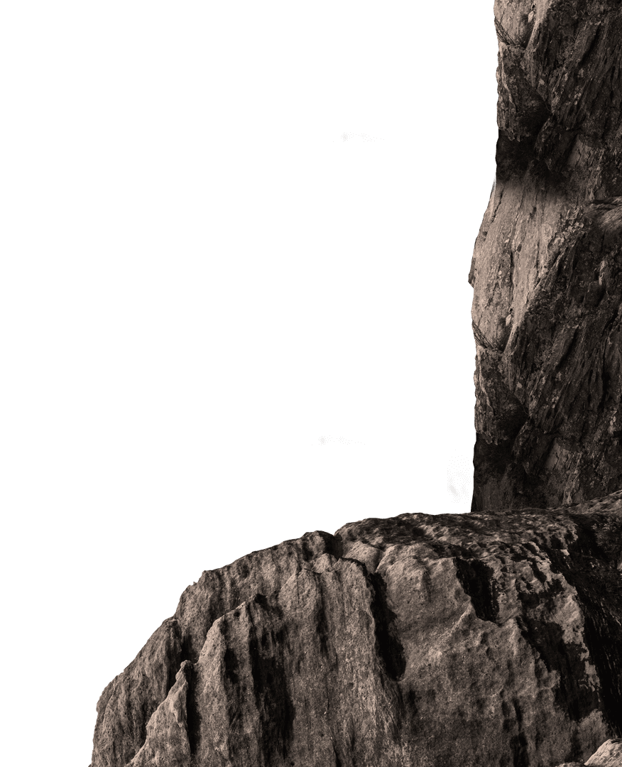 Majestic Rocky Cliffs with Clear Sky Background in Transparent View