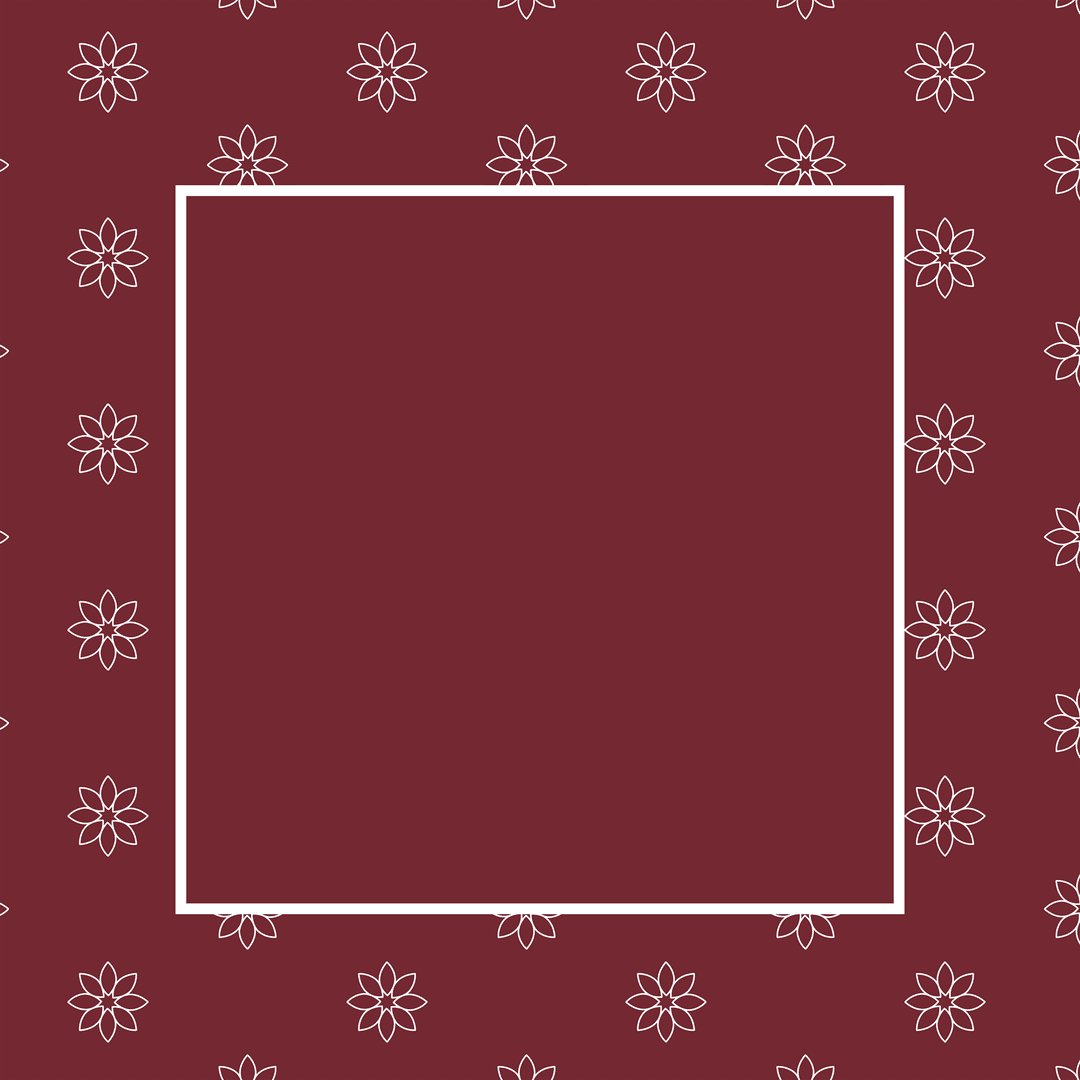 Elegant Floral Frame with Copy Space on Transparent Background