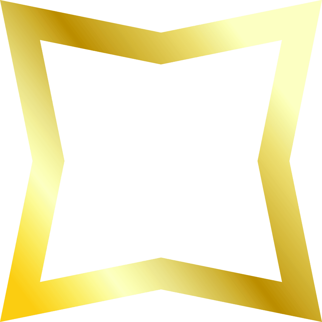 Transparent Golden Frame with Star-shaped Outline for Layering