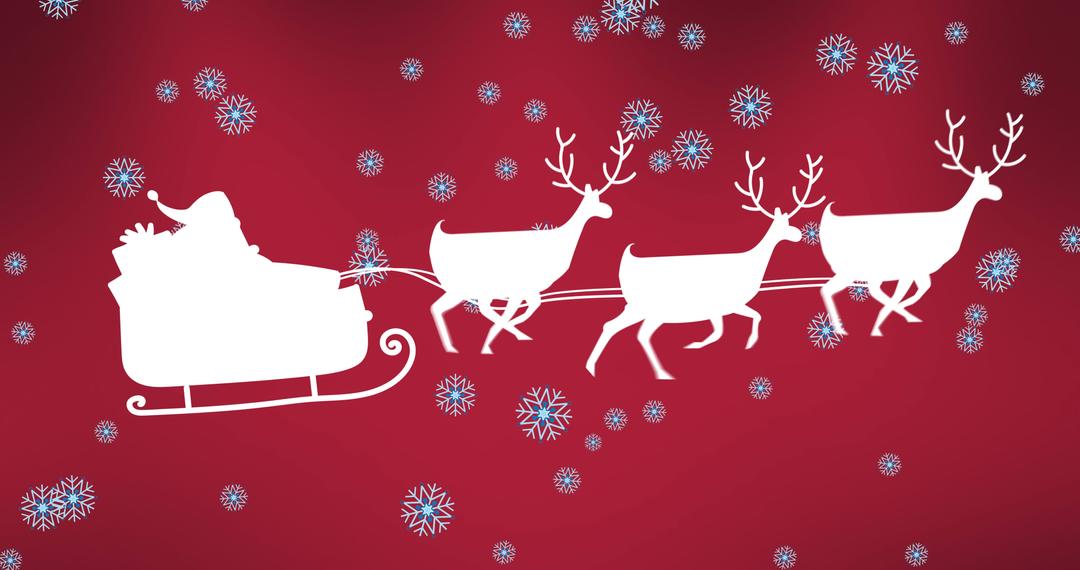 Santa Claus Silhouette in Sleigh with Reindeer - Free Images, Stock Photos and Pictures on Pikwizard.com