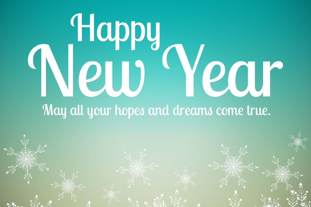 Festive Happy New Year Message With Snowflakes