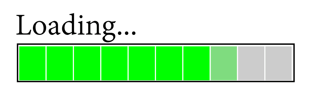 Green Loading Bar on Transparent Background Vector