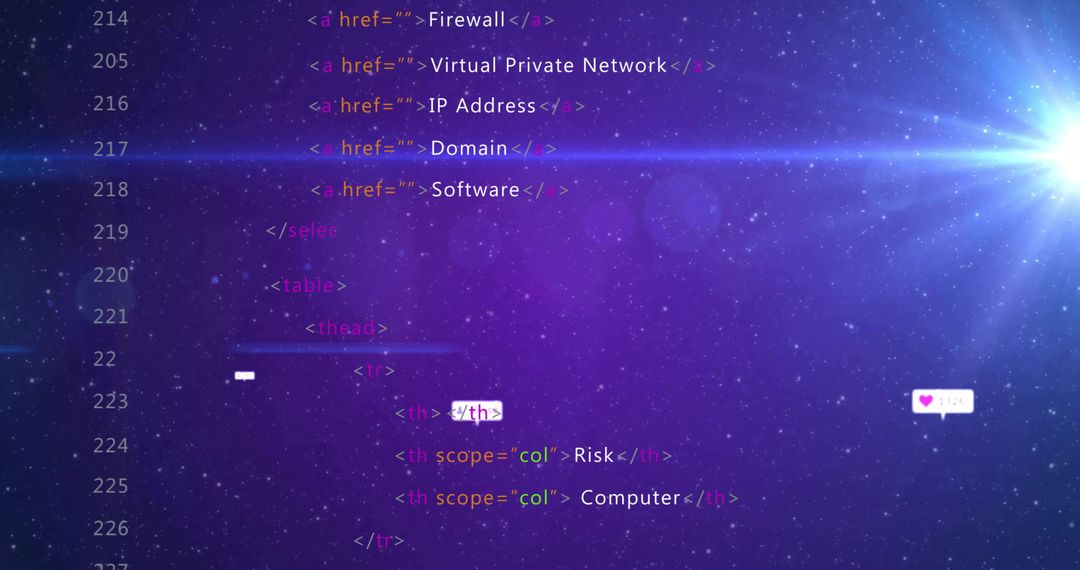 Futuristic Code Snippet on Cosmic Background Depicting Technology Concepts
