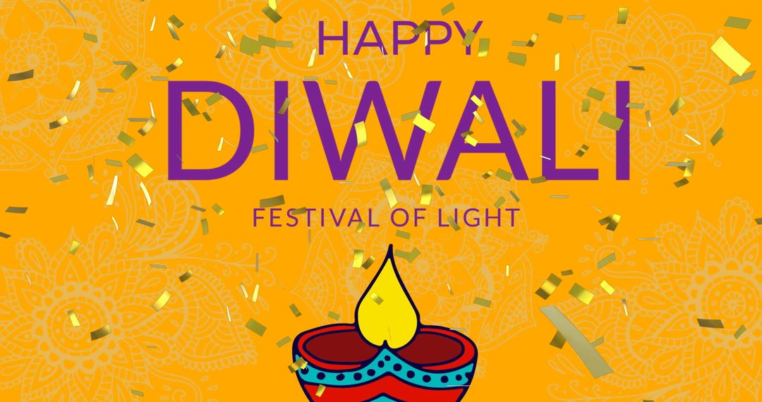 Happy Diwali Celebration Background with Colorful Lamp