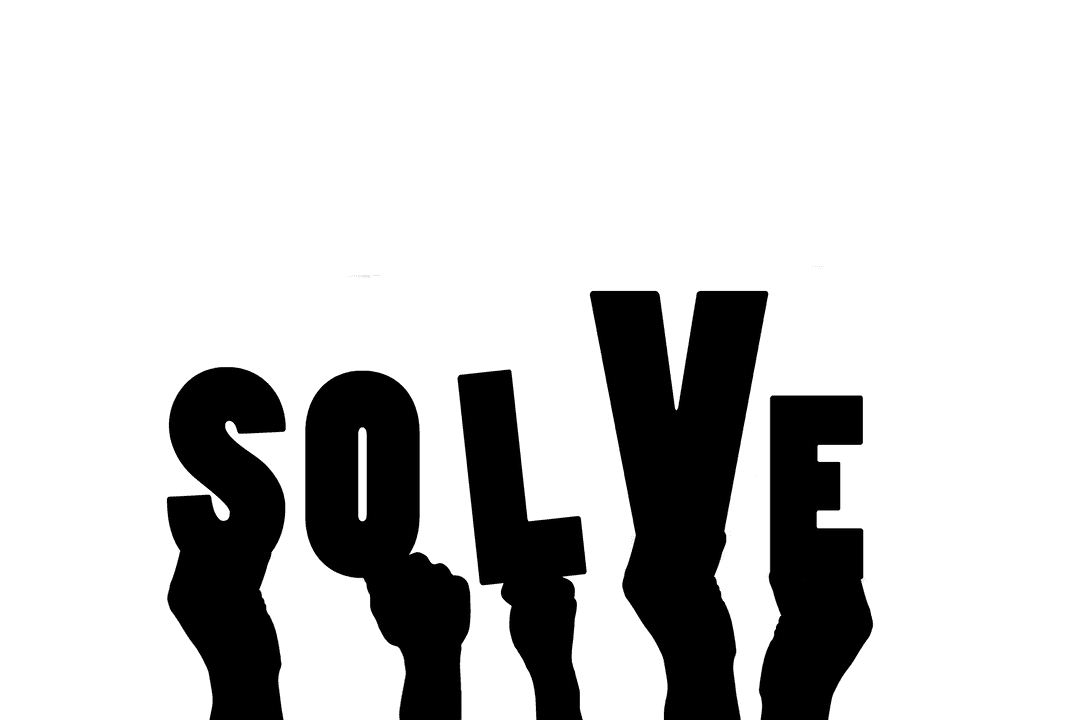 Transparent Digital Illustration Hands Solve Text Background