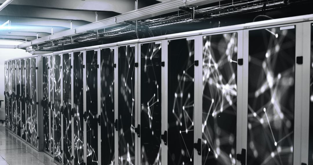 Data Processing and Digital Information in Server Room