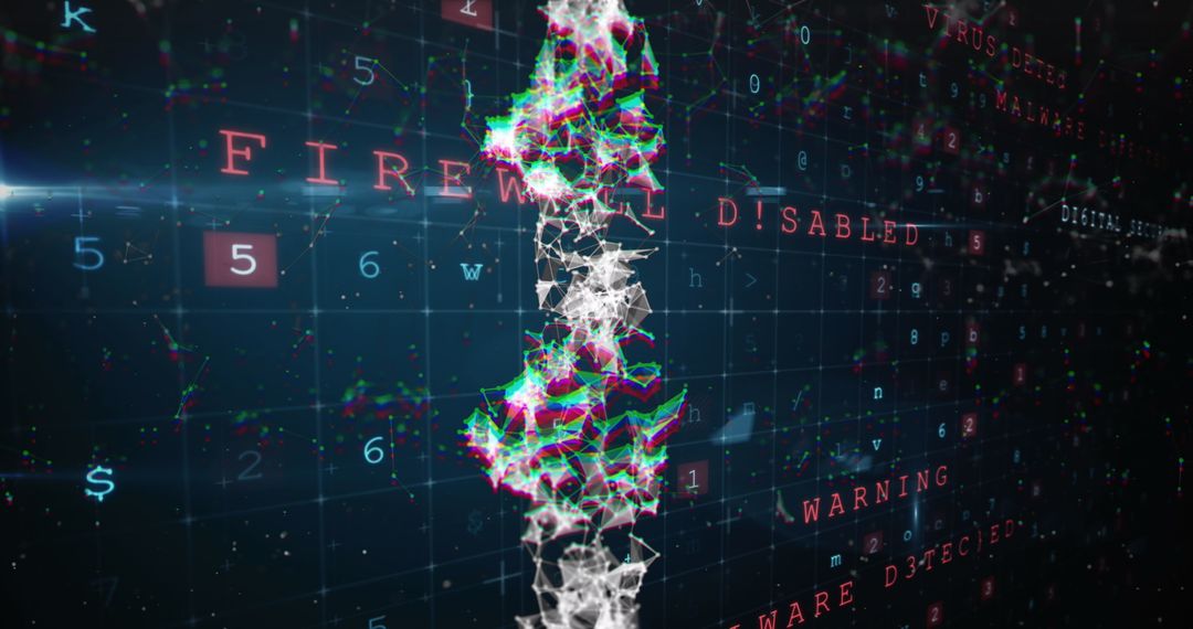 DNA Structure with Technology Interface and Security Warnings