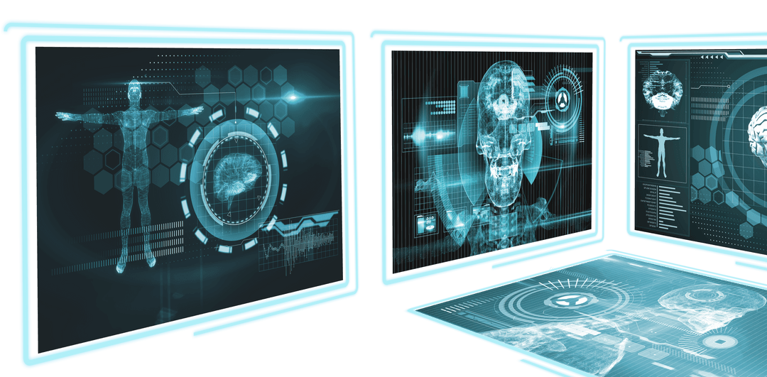 Transparent Futuristic Virtual Medical Interface Screens